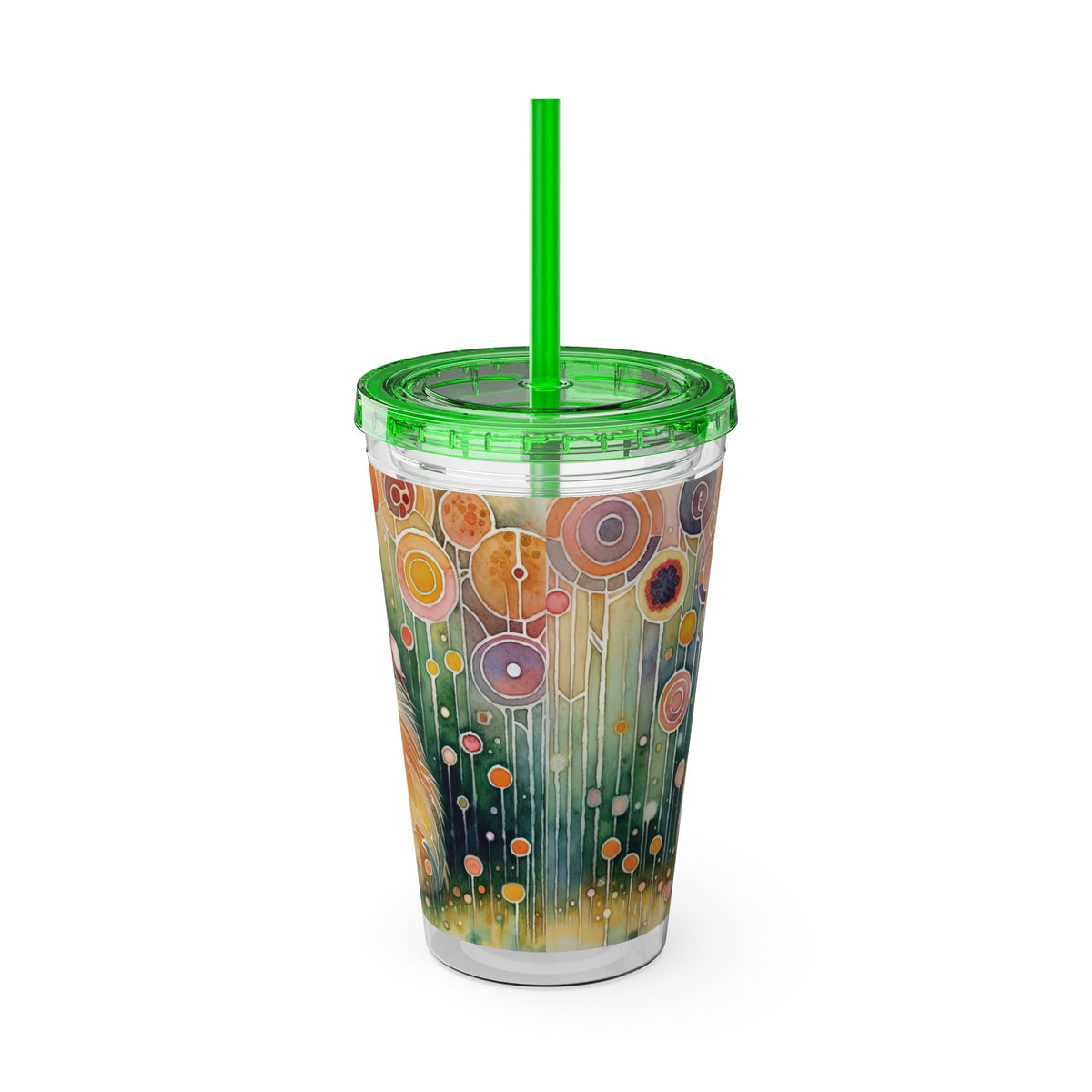 Summer Piggy Pops Guinea Pig Tumbler with Straw