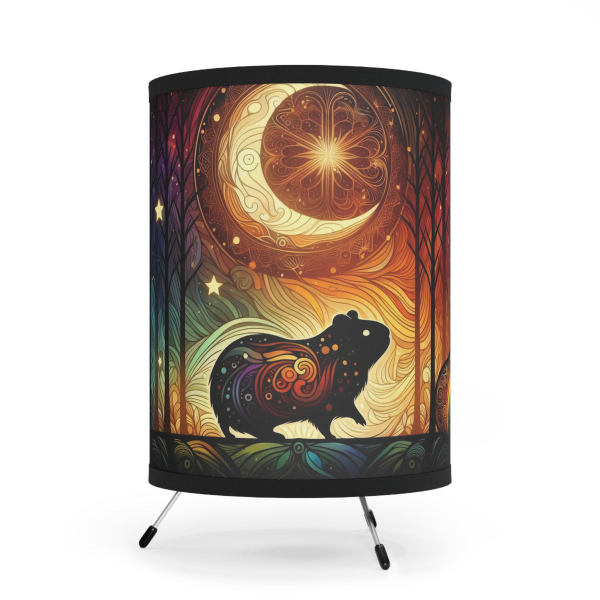 Piggy Tapestry Tripod Lamp