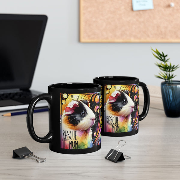 Colorful Guinea Pig Rescue Mom Mug – Perfect Gift for Animal Lovers, Pet Owners, Coffee Enthusiasts, Mother's Day, Birthdays