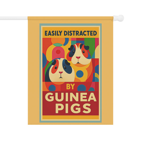 Garden Flag - "Easily Distracted by Guinea Pigs" Decorative Yard Banner