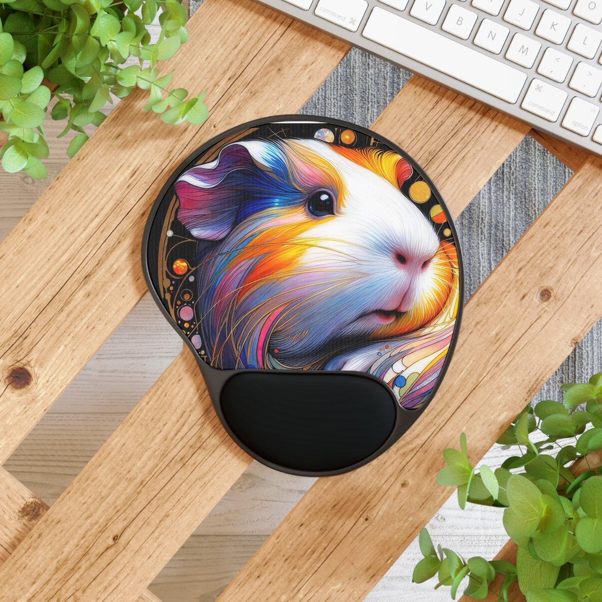 Cavy Closeup Guinea Pig Mouse Pad With Wrist Rest