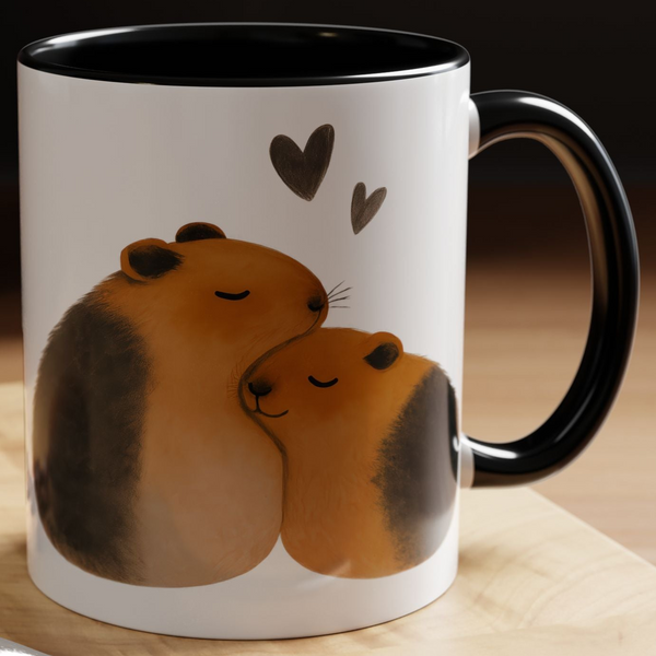Copy of Cute Guinea Pig Couple Coffee Mug, Animal Lover Gift, Sweetheart Mug, Valentine’s Day Coffee Cup, Pet Lover Collectible