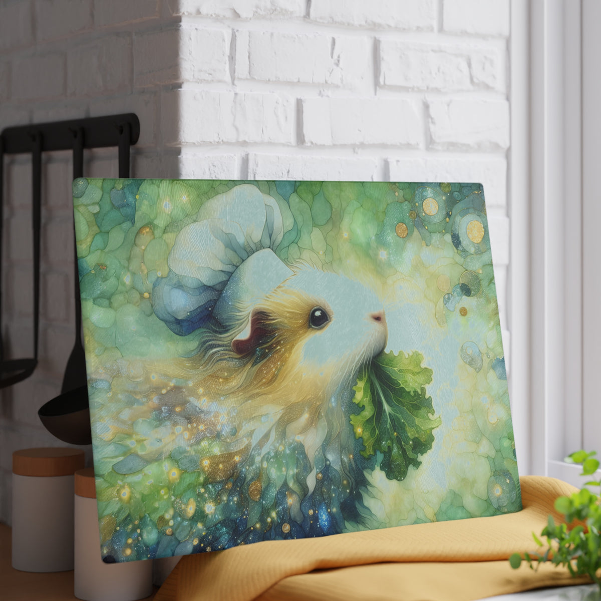 Piggy Nibbling Glass Cutting Board