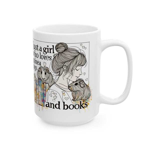 Just a Girl Who Loves Guinea Pigs and Books Coffee Mug - Style BG2P