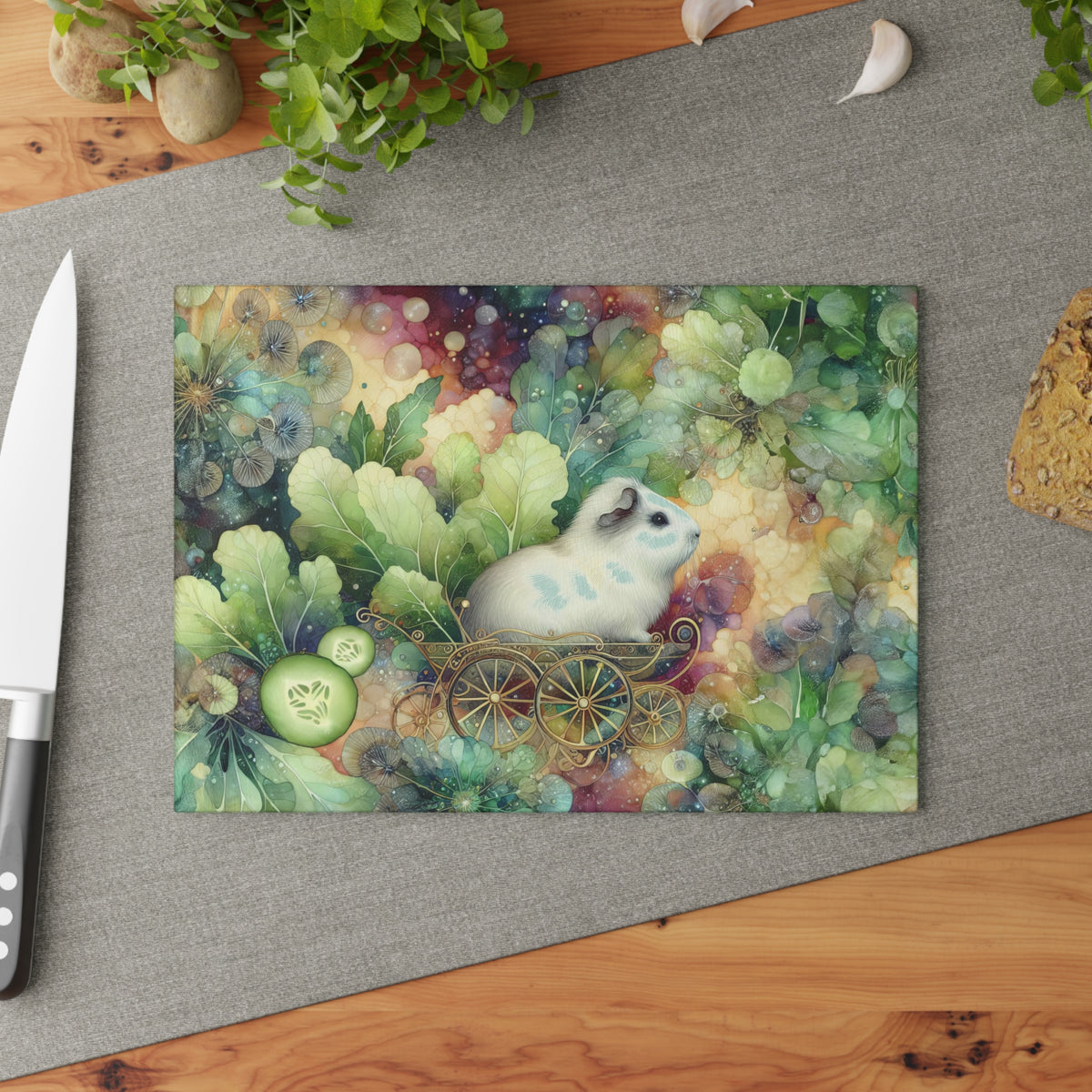 Royal Piggy Greens Glass Cutting Board