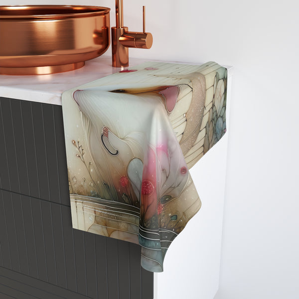 Cute Guinea Pig Hand Towel with Umbrella Design - Perfect for Animal Lovers and Home Decor