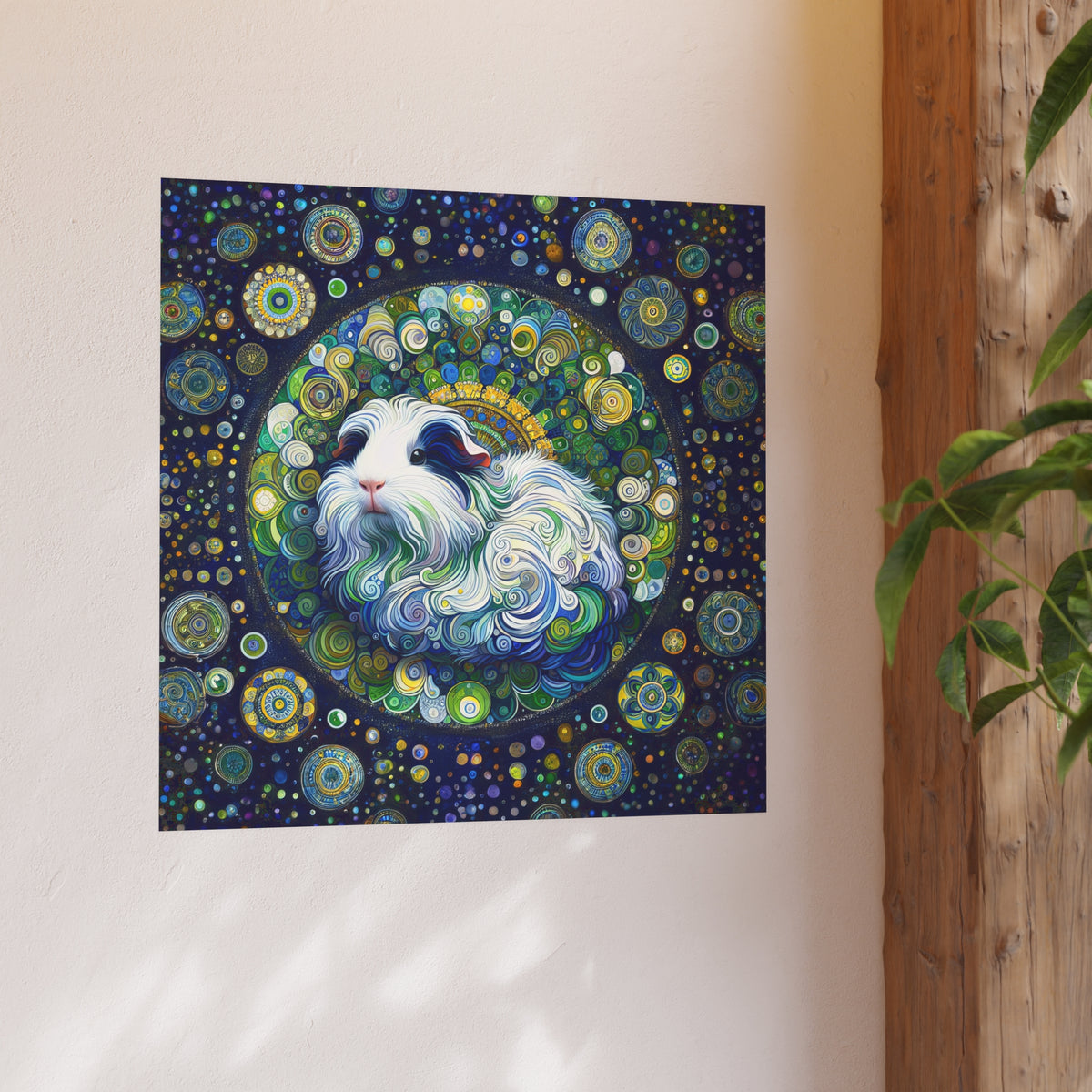 Blue Mandala Piggy Art Poster