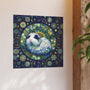Blue Mandala Piggy Art Poster