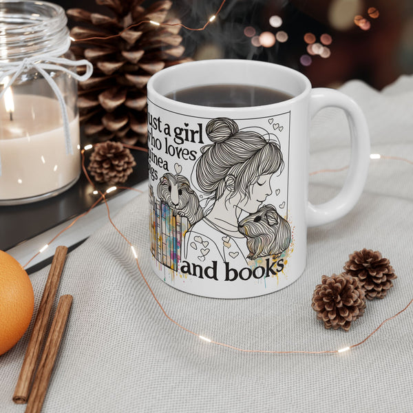 Just a Girl with Books Guinea Pig Mug