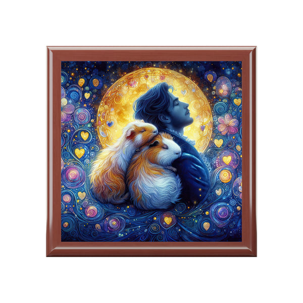 Romantic Man with Guinea Pigs Keepsake Box