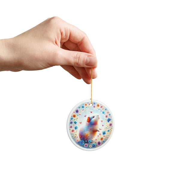 Wheekheart Bloom Guinea Pig Ceramic Ornament