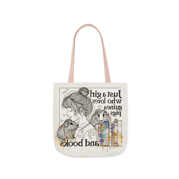 Just a Girl Who Loves Guinea Pigs and Books Canvas Tote - Style BG2P