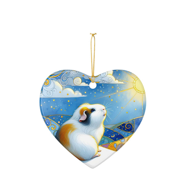 Winter Solstice Guinea Pig Ceramic Ornament