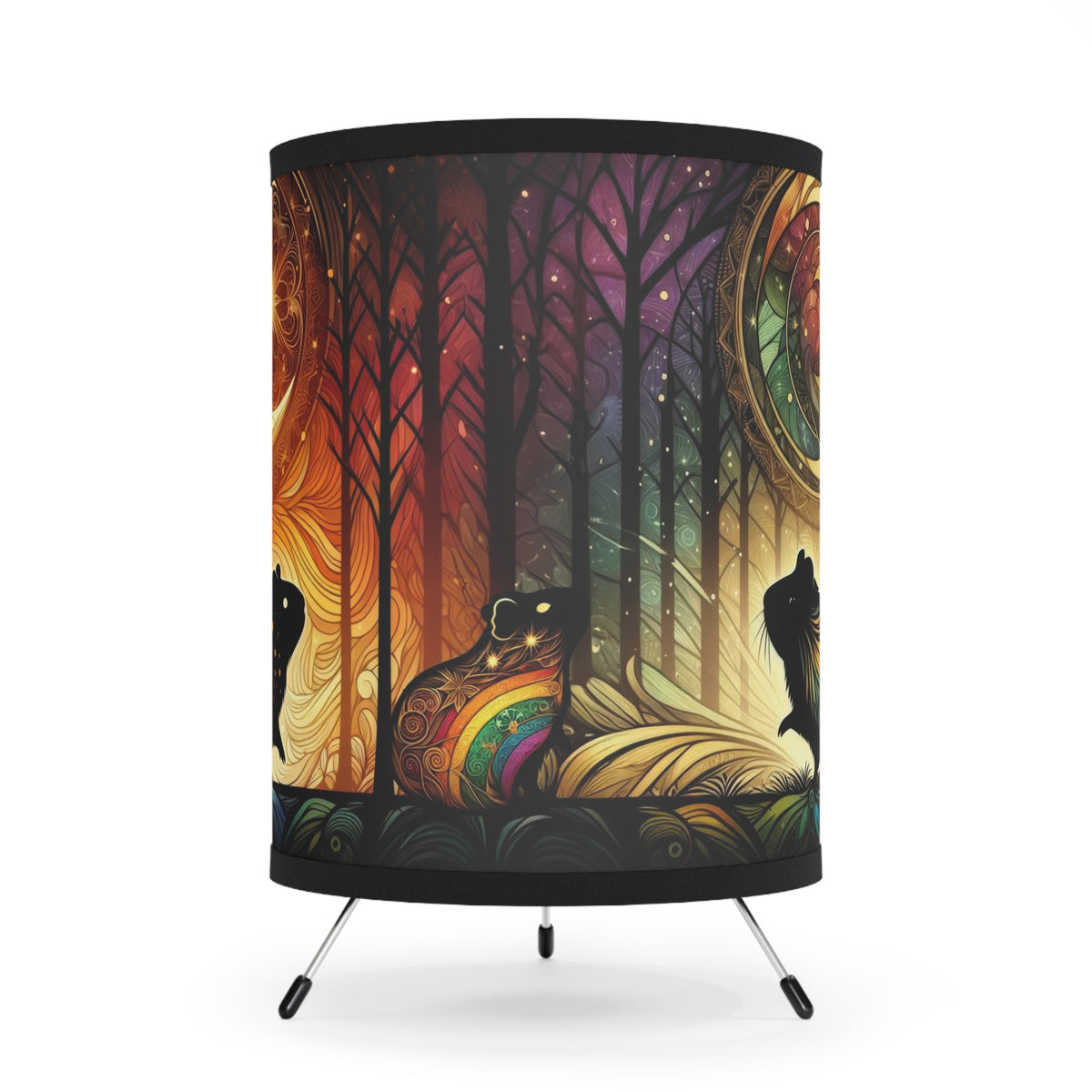 Piggy Tapestry Tripod Lamp