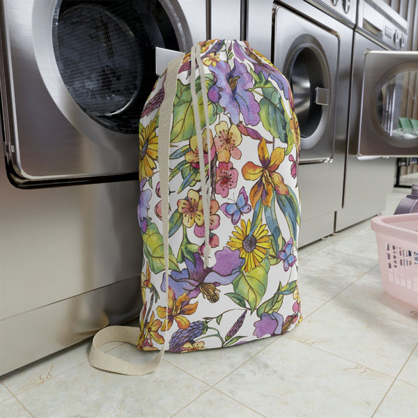 Floral Butterfly Collage Laundry Bag