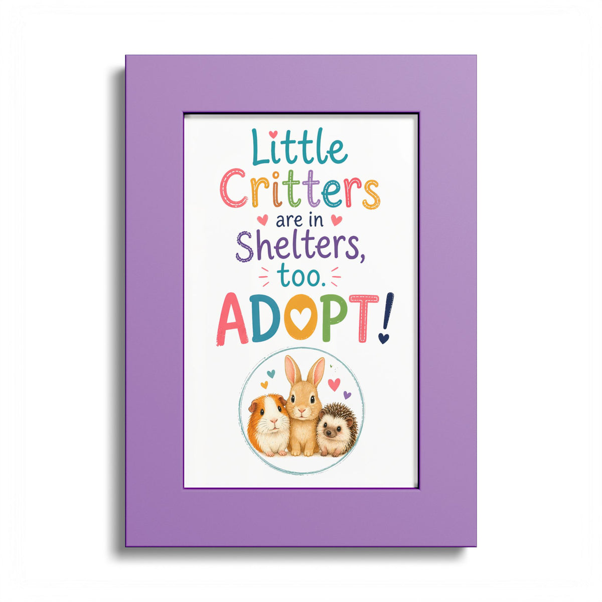 Little Critters in Shelters, Too Guinea Pig Framed Art Print