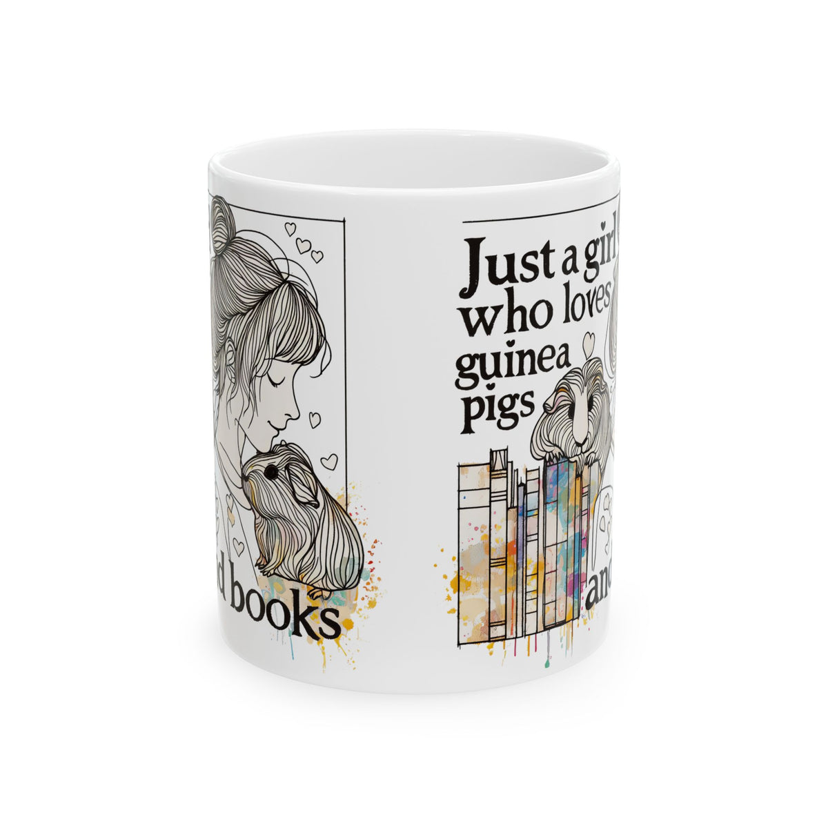 Just a Girl with Books Guinea Pig Mug