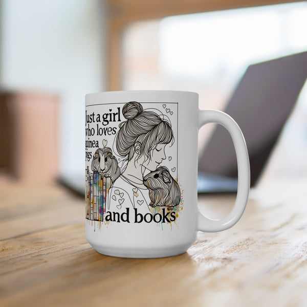 Just a Girl Who Loves Guinea Pigs and Books Coffee Mug - Style BG2P