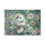 Whimsical Guinea Pig Glass Cutting Board, Kitchen Decor, Animal Lover Gift, Floral Kitchen Art, Unique Home Gift, Cooking Accessory