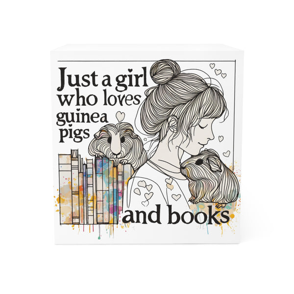 Just a Girl Who Loves Guinea Pigs and Books Note Cube - Style BG2P