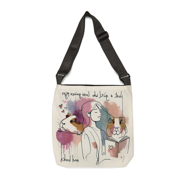 Just a Girl who Loves Guinea Pigs and Books Tote Bag - Style SP2P