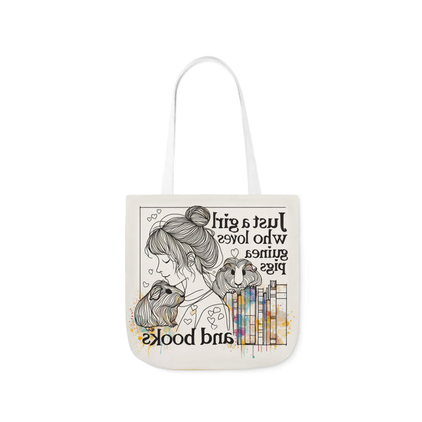 Just a Girl Who Loves Guinea Pigs and Books Canvas Tote - Style BG2P