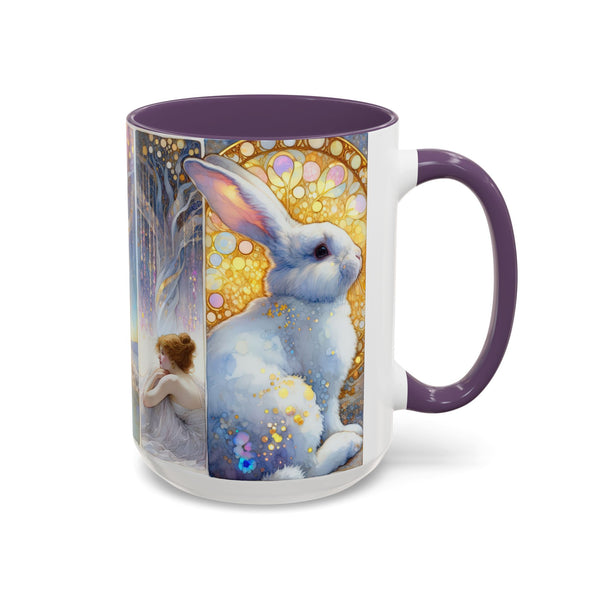 Enchanted Rabbit Coffee Mug, Fantasy Art Drinkware, Rabbit Lover Gift, Magical Mug for Tea, Cute Home Decor