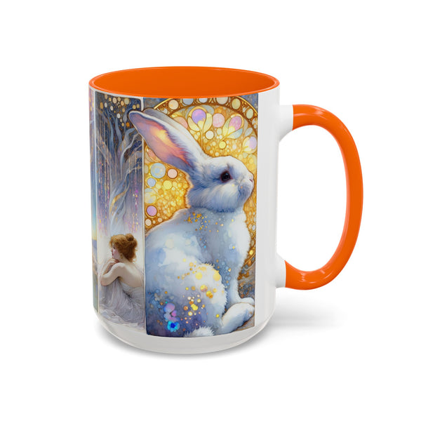 Enchanted Rabbit Coffee Mug, Fantasy Art Drinkware, Rabbit Lover Gift, Magical Mug for Tea, Cute Home Decor