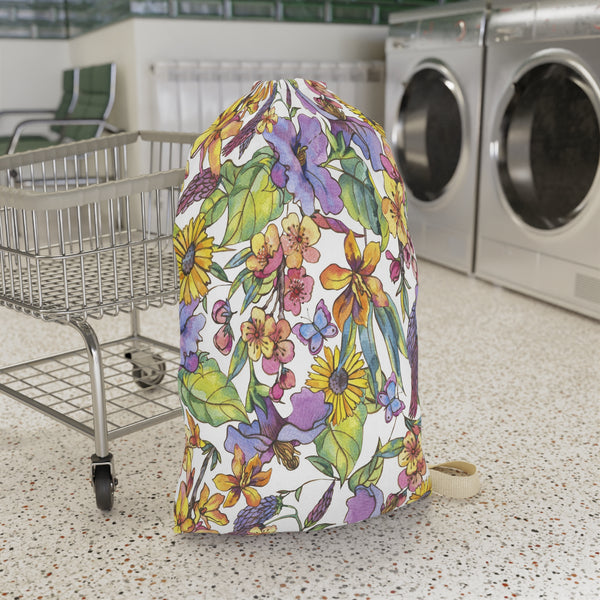 Floral Butterfly Collage Laundry Bag