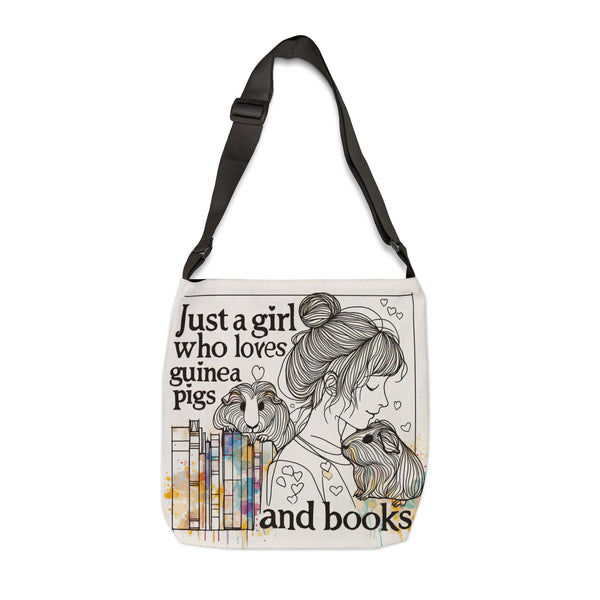 Just a Girl who Loves Guinea Pigs and Books Tote Bag - Style BG2P