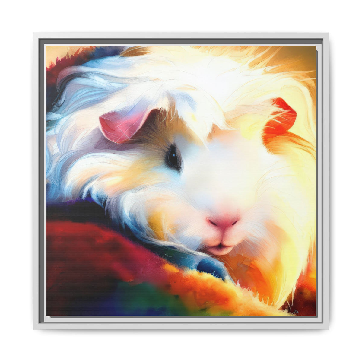 Firelight Fleece Cavy Framed Guinea Pig Canvas Print