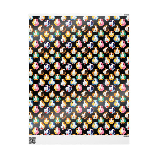 Poppin' Piggy on Black Gift Wrapping Paper