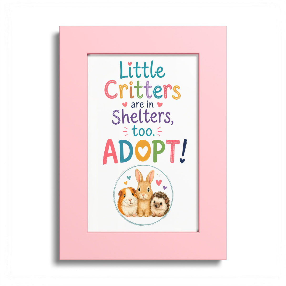 Little Critters in Shelters, Too Guinea Pig Framed Art Print