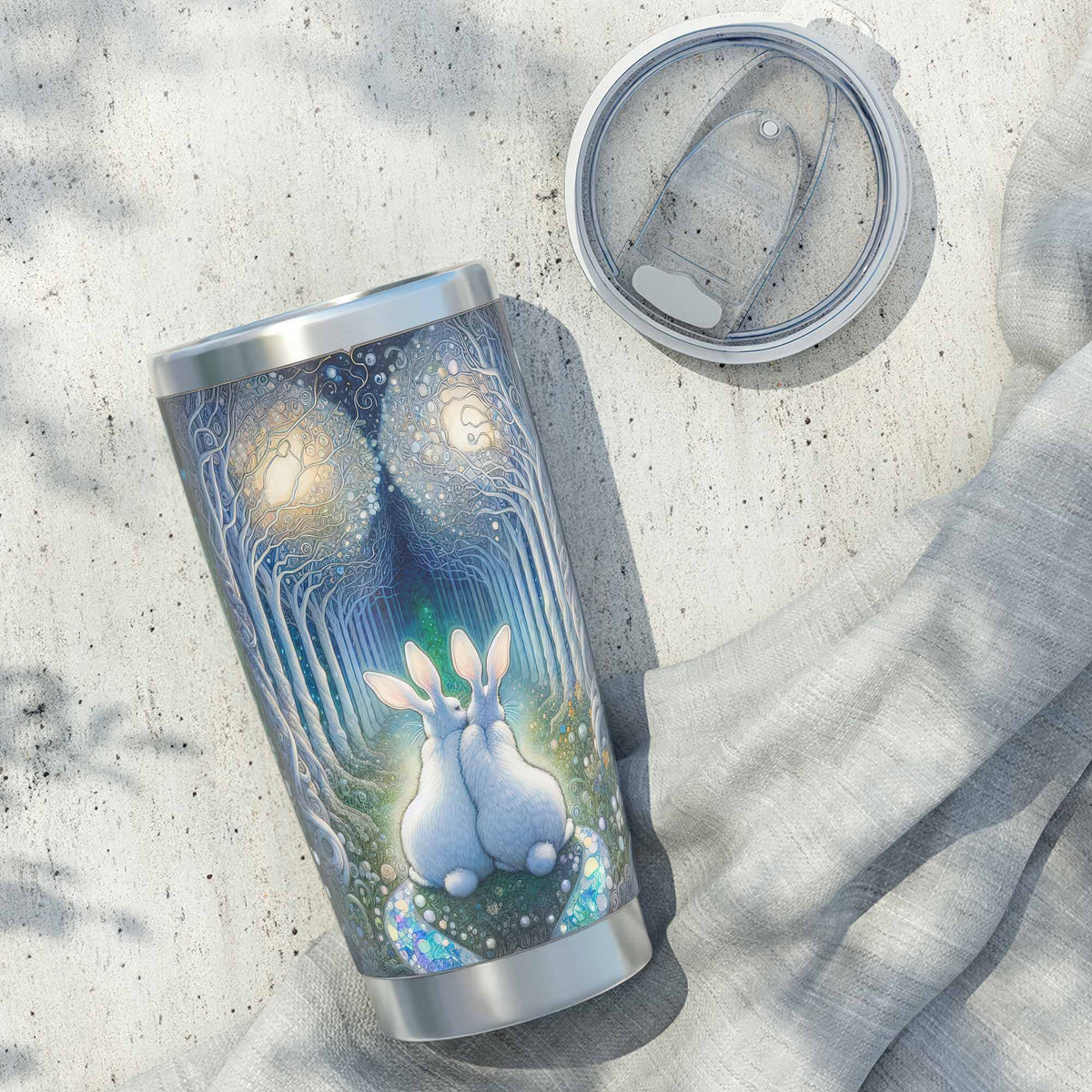 Enchanted Bunny Love Trail Chrome Tumbler
