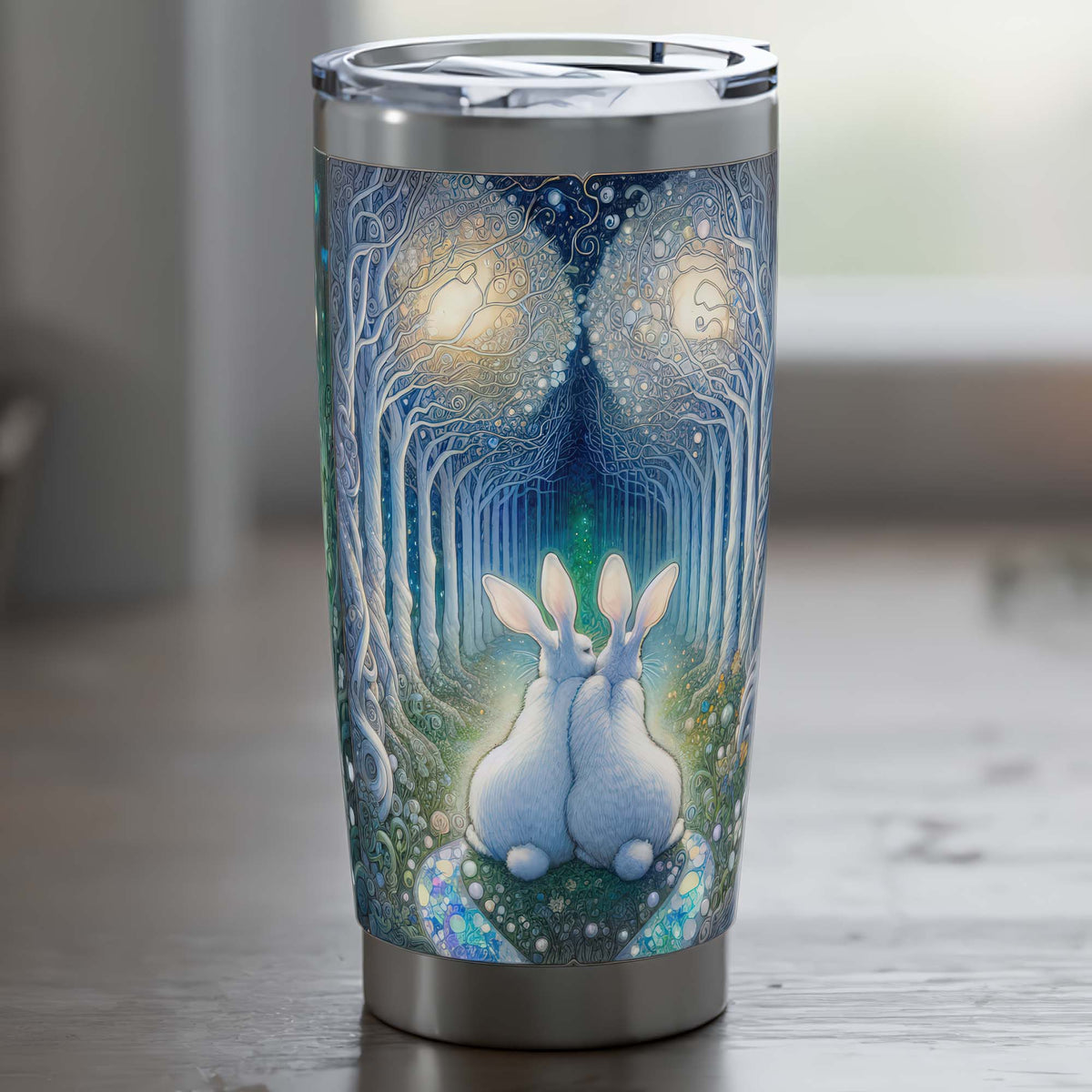 Enchanted Bunny Love Trail Chrome Tumbler