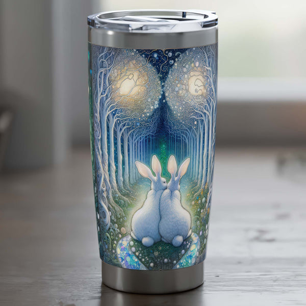 Enchanted Bunny Love Trail Chrome Tumbler