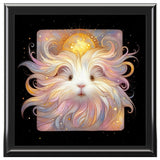 Celestial Whiskers Jewelry / Keepsake Box in Black Ebony Guinea Pig art on a tile