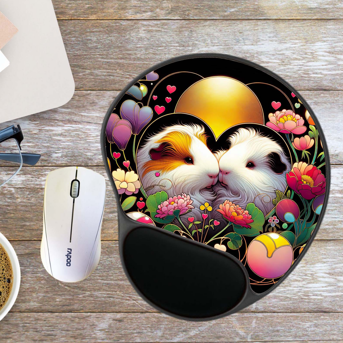 Two Piggies in a Heart with Sun Pad With Wrist Rest