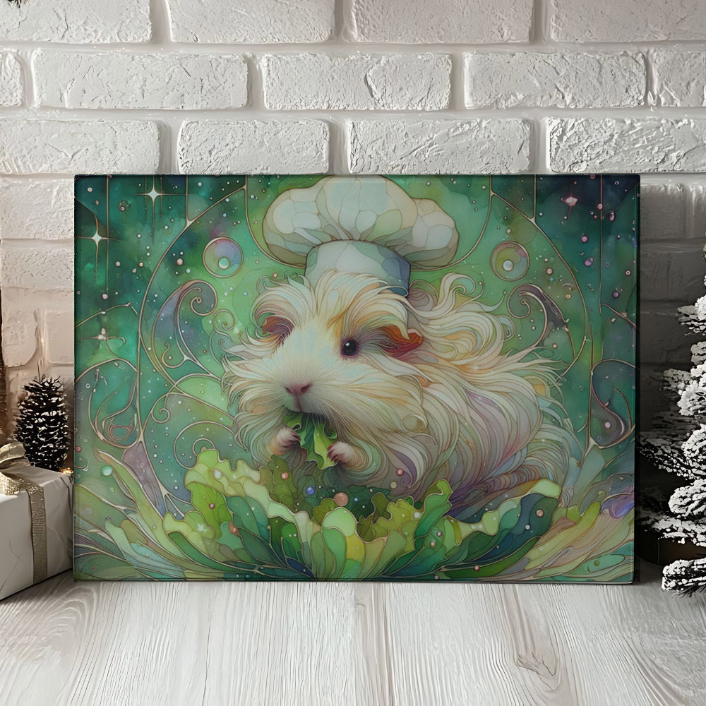 Piggy Chef on a Half Shell Glass Cutting Board