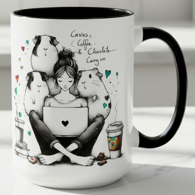 Guinea Pig Mug - Cavies, Coffee & Chocolate Carry On