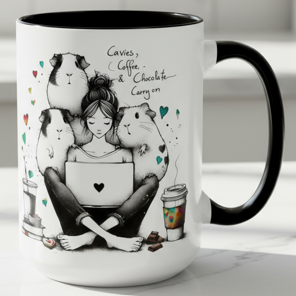 Guinea Pig Mug - Cavies, Coffee & Chocolate Carry On
