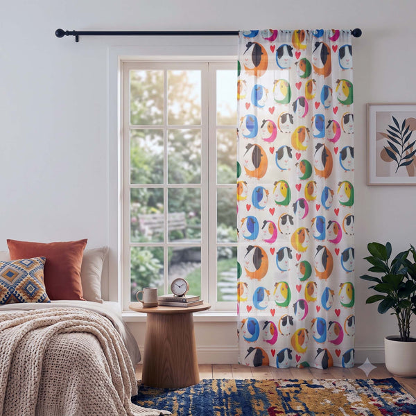 Guinea Pig Pattern Sheer Curtain